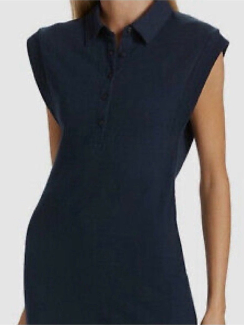 rag & bone Sleeveless Polo Dress - Navy Blue